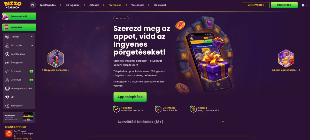 Bizzo Casino Mobil Verzió